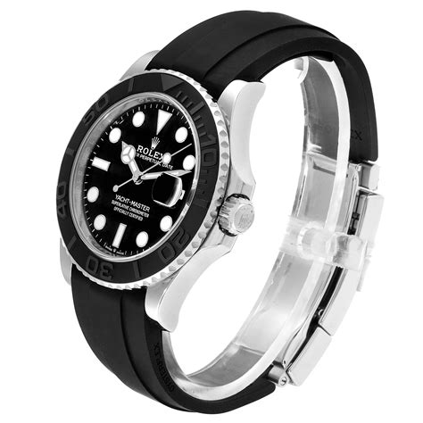 rolex yacht master white gold rubber strap